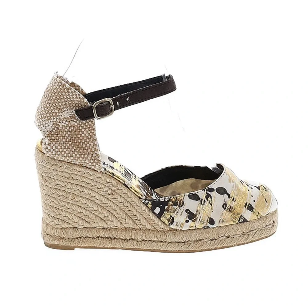 Desigual. Gold Splatter Espadrille Wedges